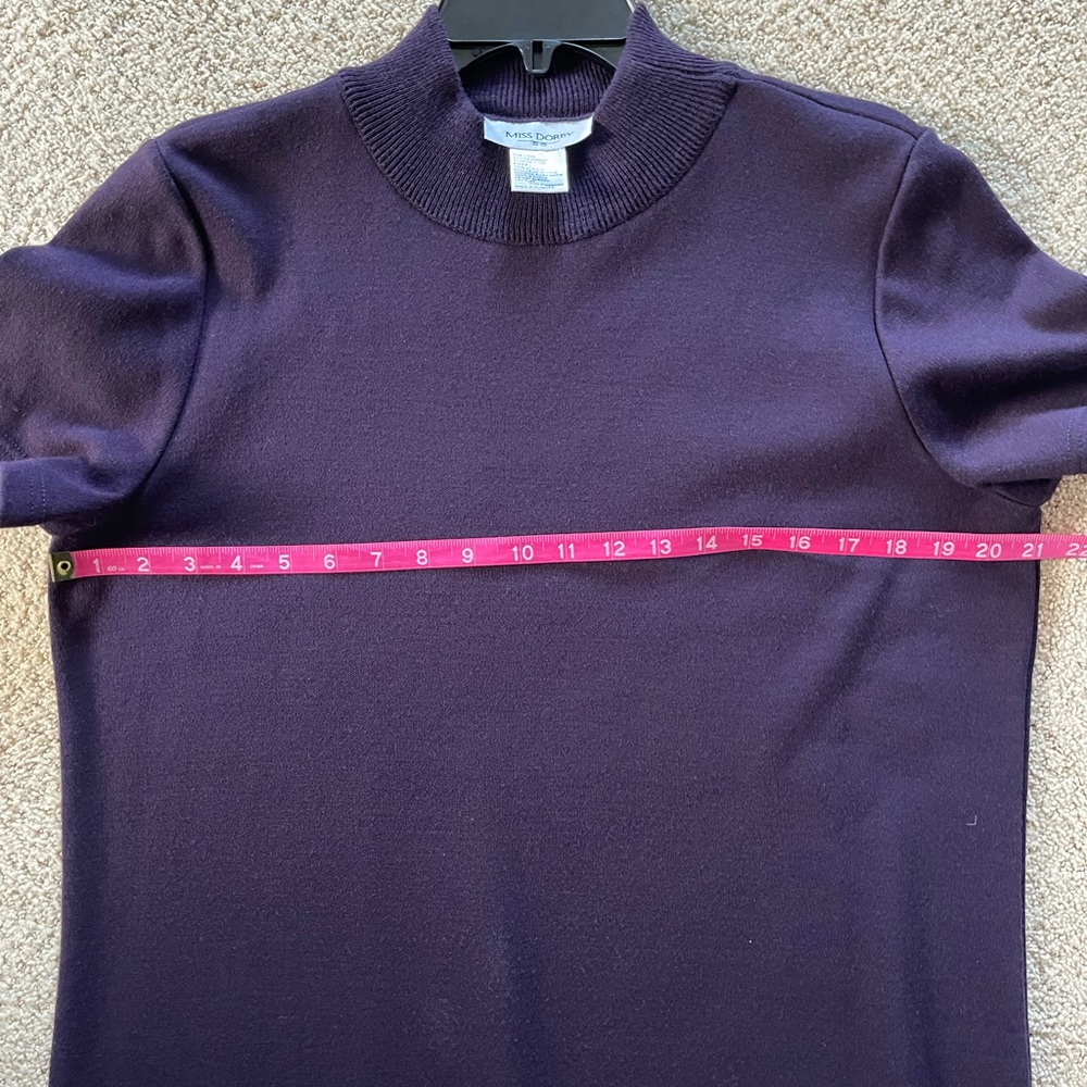Purple Mock Neck Long Sleeve Sheath Dress for Cocktail Events - Picture 8 of 10